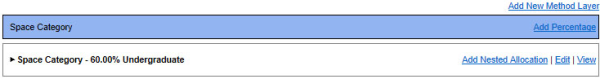 Example Complex Allocation showing a 60% space category allocation to Undergraduate studies